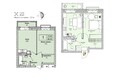 Эволюция, 1 оч, дом 2: Планировка однокомнатной квартиры 38,4 кв.м
