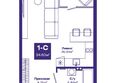 Базилик, дом 1: Планировка Студия 34,6 м²