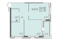 Кузьминки, дом 3: Планировка 2-комнатной квартиры 52,7 кв.м