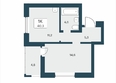Расцветай на Учительской: Планировка 1-комн 40,3 м²