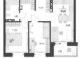 Familia (Фамилия), дом 6: Планировка 2-комн 53,8 м²