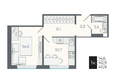 Околица, дом 1: Планировка 1-комн 40,9, 42,2 м²