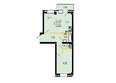 105 микрорайон, 2 очередь 1 этап: Планировка 2-комн 51,82 м²