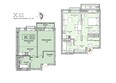 Эволюция, 1 оч, дом 1: Планировка двухкомнатной квартиры 45,3 кв.м