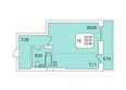Дом на федосеева: Планировка Студия 42,4 м²