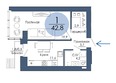 Портовый. Речной квартал, к 2: Планировка 1-комн 42,8 м²