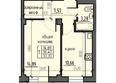 Новые Солонцы, дом 9: Планировка 1-комн 37,02, 37,37 м²