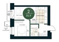 Калина Долина, дом 5: Планировка 2-комн 35,9 м²