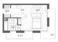 Вышка, корпус 1: Планировка Студия 54,88 м²
