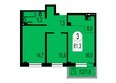 Серебряный, квартал В дом 4: Планировка 3-комнатной квартиры 61,3 кв.м