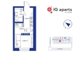 IQ Aparts: Планировка Студия 20,7 - 21,34 м²