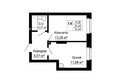 Дом на лежена: Планировка однокомнатной квартиры 34,4 кв.м