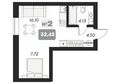 АЭРОН, cекция А1: Планировка 2-комн 32,45 м²