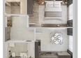 Северное Сияние Премиум: Планировка 1-комн 43,5 - 43,8 м²