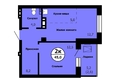 Серебряный, дом 1 корпус 3: Планировка 2-комн 44,9 - 45,6 м²