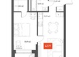 Квартал ЩА, сек 2.1: Планировка 1-комн 49,27 м²