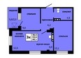 Серебряный, квартал 1 дом 5 корпус 2: Планировка 3-комнатной квартиры 55,1 кв.м