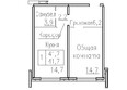 Фламинго, дом 20: Планировка 1-комн 41,7 м²