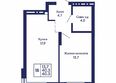 Сила леса, корп 1: Планировка 1-комн 40,3 м²