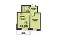 Родники, дом 602, серия Green: Планировка 1-комн 41,9 м²