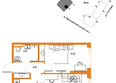 Страна.Тополевая, корпус 1: Планировка 1-комн 46,41, 46,98 м²