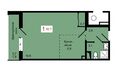 КБС. Берег, дом 7 строение 1: Планировка 1-комн 32,7 м²