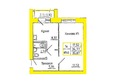 Ленинградская, дом 2, 2 этап: Планировка 1-комн 35,87 м²