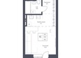 Фора, дом 6: Планировка Студия 33,7 - 34,6 м²
