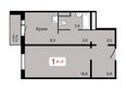 Курчатова, дом 10 строение 1: 1-комнатная 41,8 кв.м