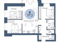 Портовый. Речной квартал, к 6: Планировка 4-комн 97,2 м²