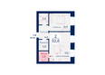 SCANDIS (Скандис), 2: Планировка двухкомнатной квартиры 52,8 кв.м