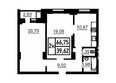 Павловский тракт, дом 297: Планировка двухкомнатной квартиры 66,75 кв.м