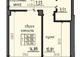 Новые Солонцы, дом 9: Планировка 1-комн 36,4, 36,86 м²