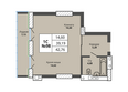 Prime house (прайм хаус): Планировка однокомнатной квартиры 39,19 кв.м
