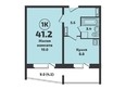 Приозерный, дом 710 серия Life: Планировка 1-комн 41,2 м²