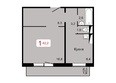 Мичурино, дом 2 строение 1: 1-комнатная 42,2 кв.м