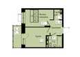 Зеленые кварталы, 4 очередь: Планировка 1-комн 33,5 м²