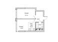 Южный, дом Бирюзовый: Планировка двухкомнатной квартиры 40,8 кв.м