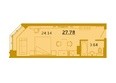Золотое сечение, дом 1: Планировка 1-комн 27,78, 28 м²