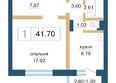 Нанжуль-Солнечный, дом 14: Планировка 1-комн 41,7 м²