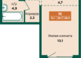 Камчатка, корпус 6/2: Планировка 1-комн 28,5, 28,6 м²