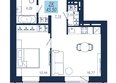 АЭРОCITY (Аэросити), дом 1: Планировка 2-комн 45,5 м²