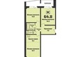 Приозерный, дом 712 серия Life: Планировка 3-комн 64,8 м²