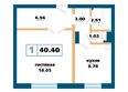 Нанжуль-Солнечный, дом 12: Планировка 1-комн 40,4 м²