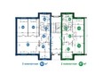 Пригородный простор 2.0, квартал Форда: Планировка 2,3-комнатной квартиры на 1 и 2 этажах