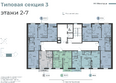 Межгорье: План 2-7 этажа 3 подъезд
