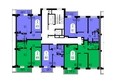 Серебряный, квартал В дом 4: Блок-секция №1. Планировка типового этажа