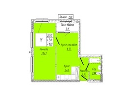 Продается 1-комнатная квартира ЖК На 2-й Дачной, 47.55 м², 8798600 рублей