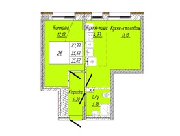 Продается 1-комнатная квартира ЖК На 2-й Дачной, 35 м², 7302100 рублей
