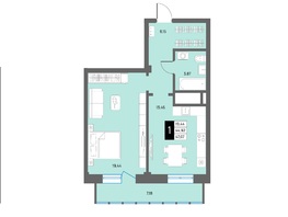 Продается 1-комнатная квартира ЖК Дом на Светлова, 47.07  м&sup2;, 6119100 рублей